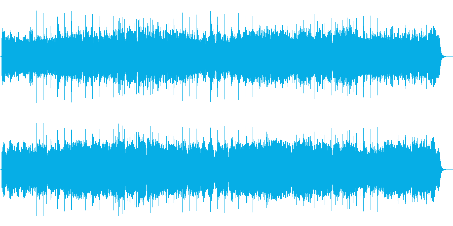 広がりのある穏やかなスローテンポな曲の再生済みの波形