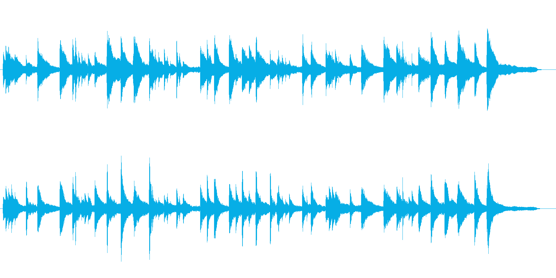 優しい木漏れ日が当たるようなピアノ曲の再生済みの波形