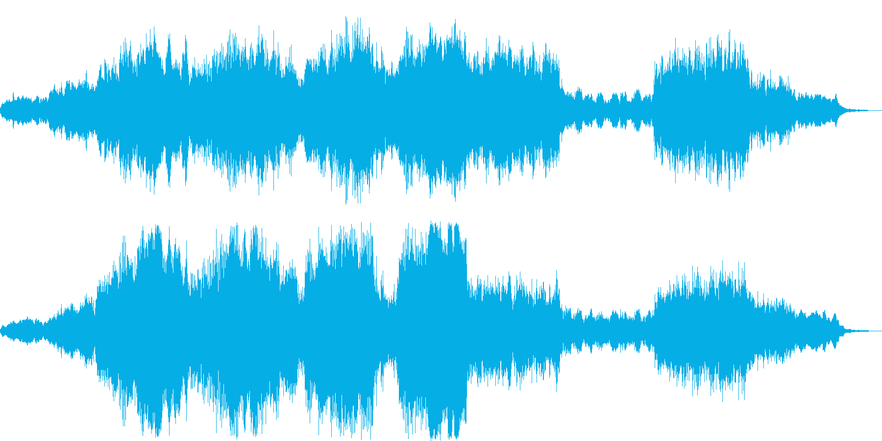 少し暗く感動的な曲の再生済みの波形