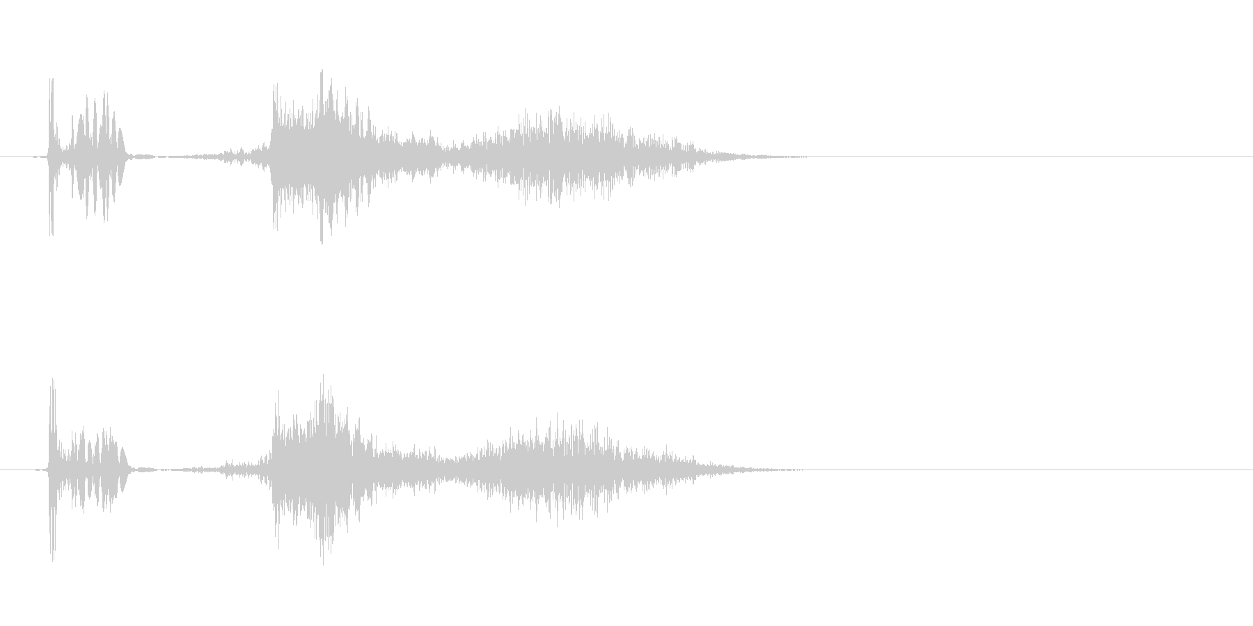 同一音をエフェクト加工したクリック音で…の未再生の波形
