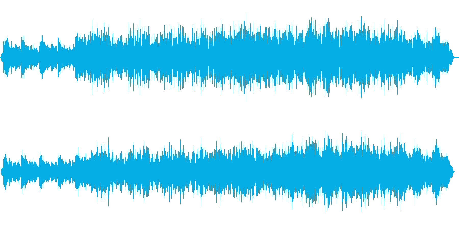 美しいループのヒーリングミュージックの再生済みの波形