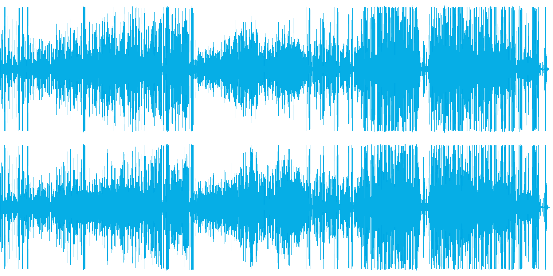 ミドルテンポの明るいビッグバンド曲の再生済みの波形