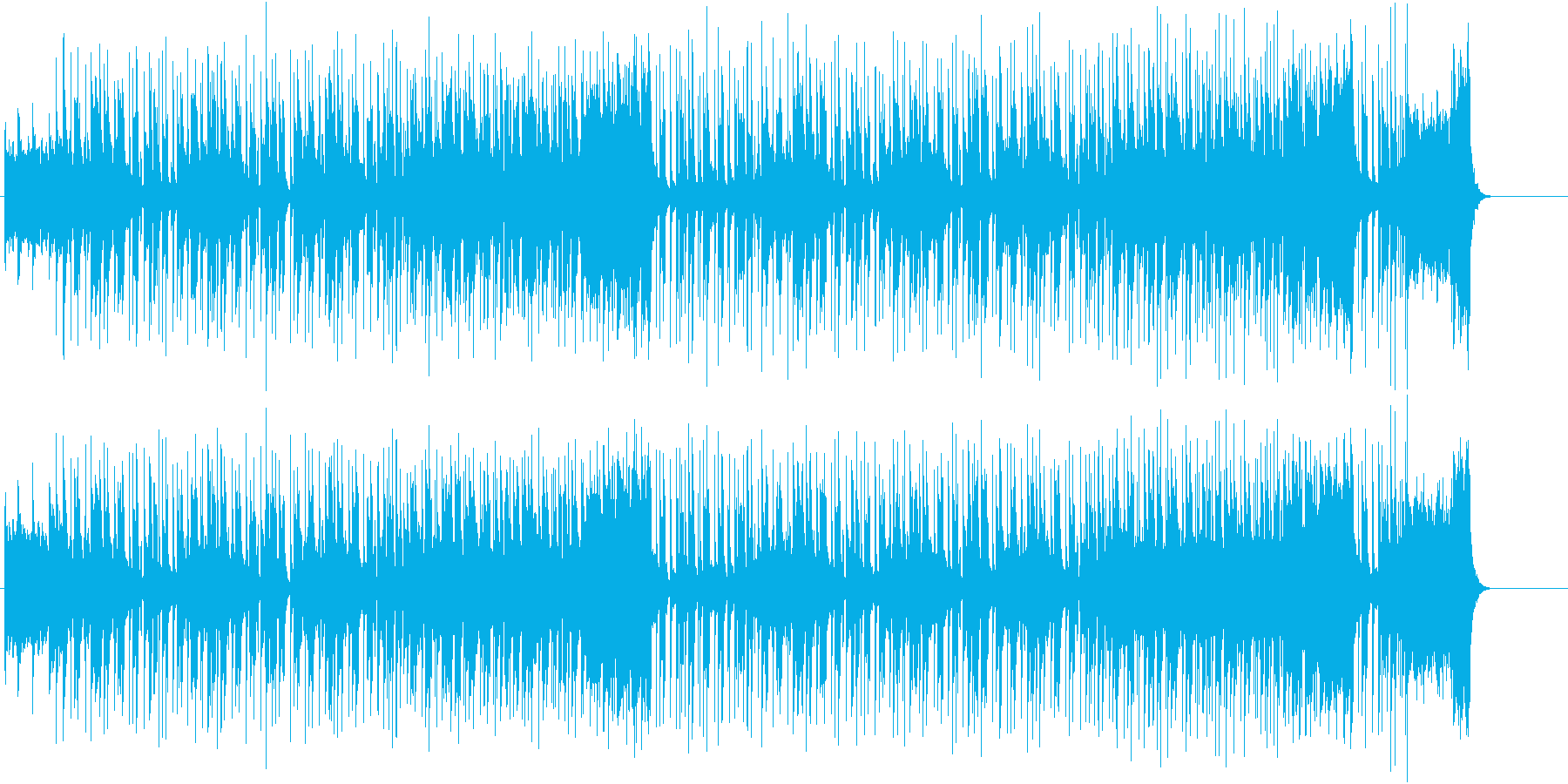 軽快なリズムとブラスのファンキーな曲の再生済みの波形
