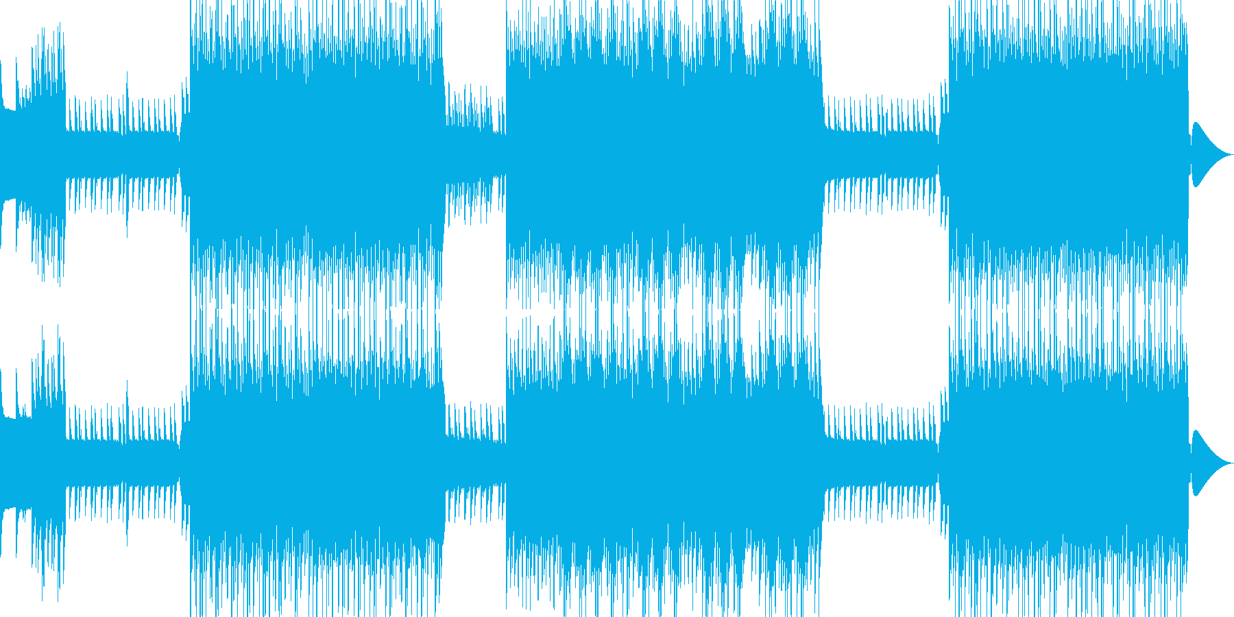 昔懐かしいレトロゲームな音源を交えた曲…の再生済みの波形