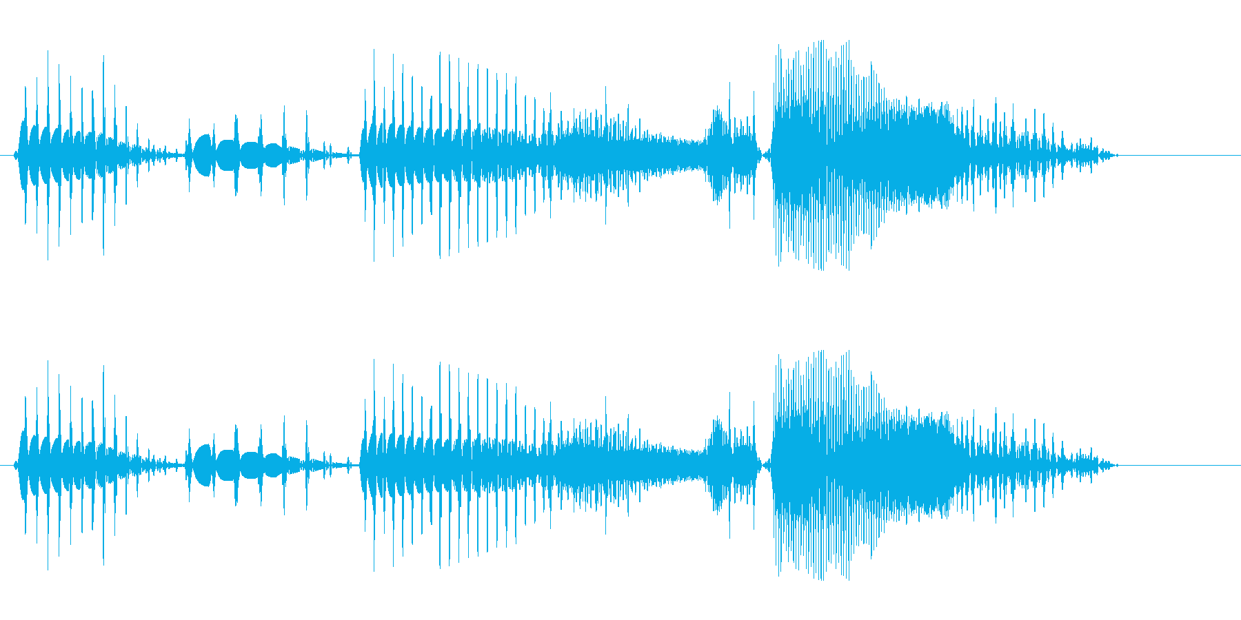 みょんみょんみょん (縮むような音)の再生済みの波形
