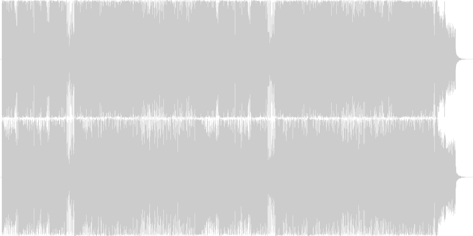和楽器を使った激しいハイテンションの曲の未再生の波形