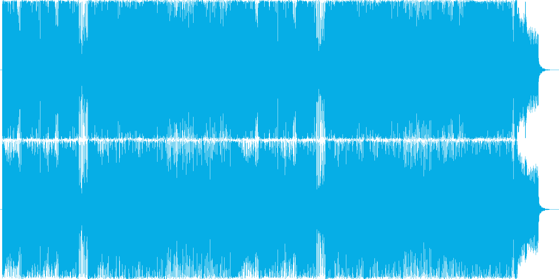 和楽器を使った激しいハイテンションの曲の再生済みの波形