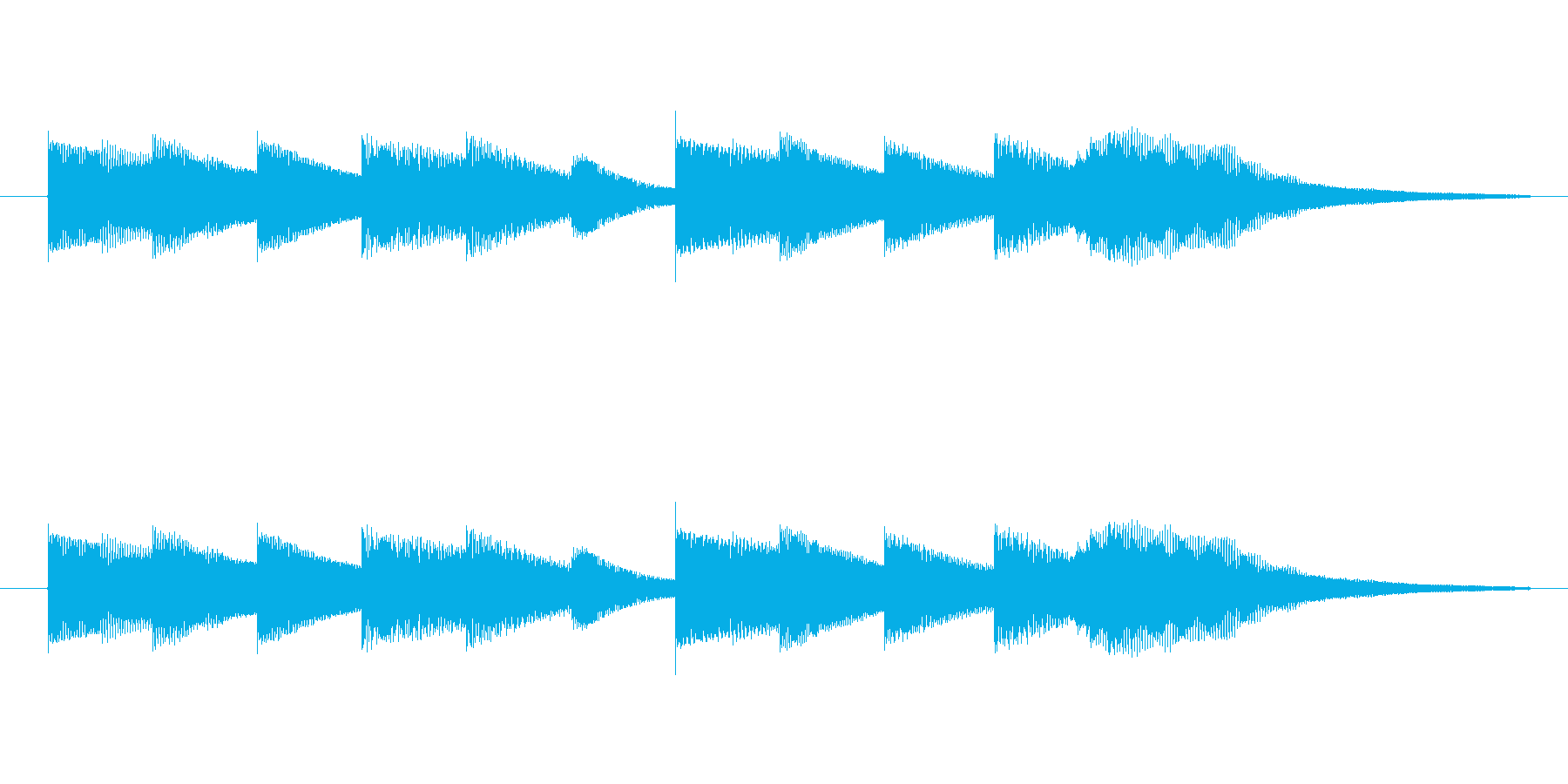 透明感のある音源使用 お知らせの合図ベ…の再生済みの波形