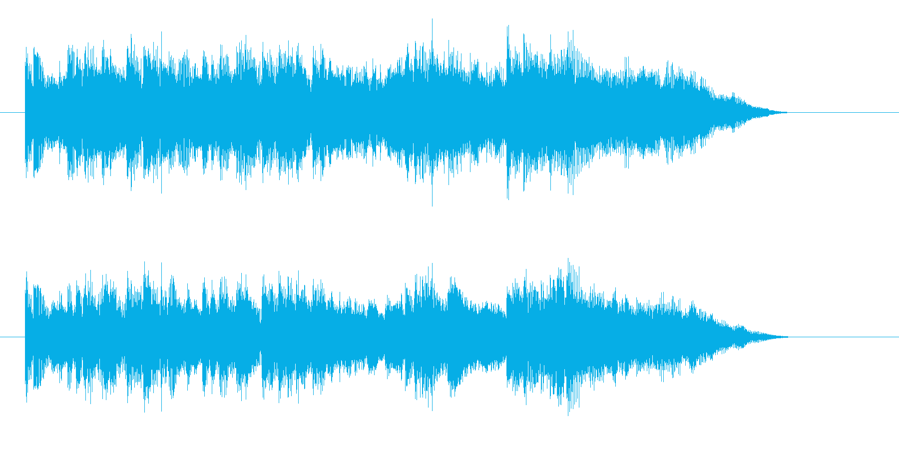 穏やかでゆったりした短めの曲の再生済みの波形