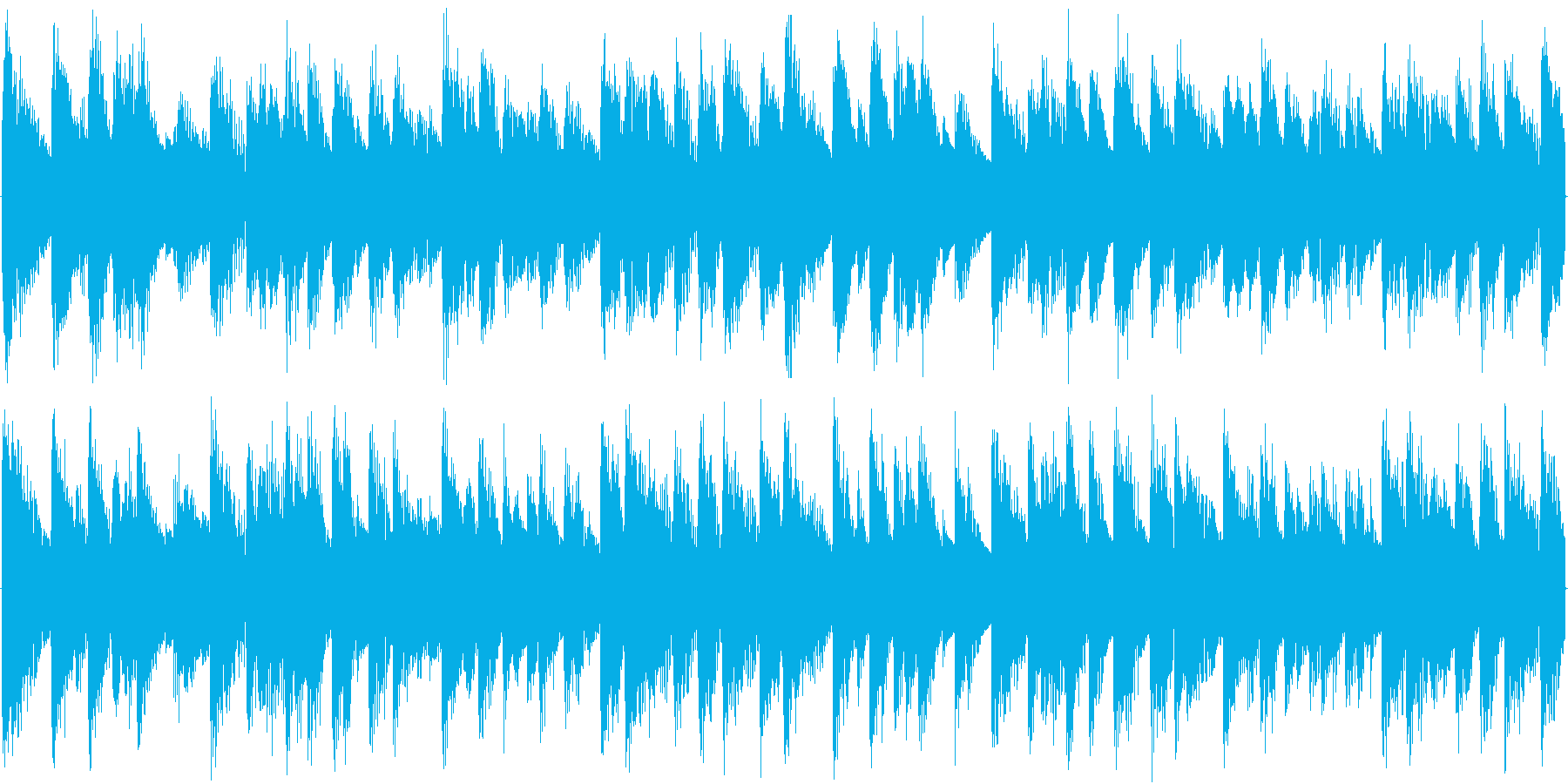 混沌としたリズムを基本にした楽曲です。の再生済みの波形