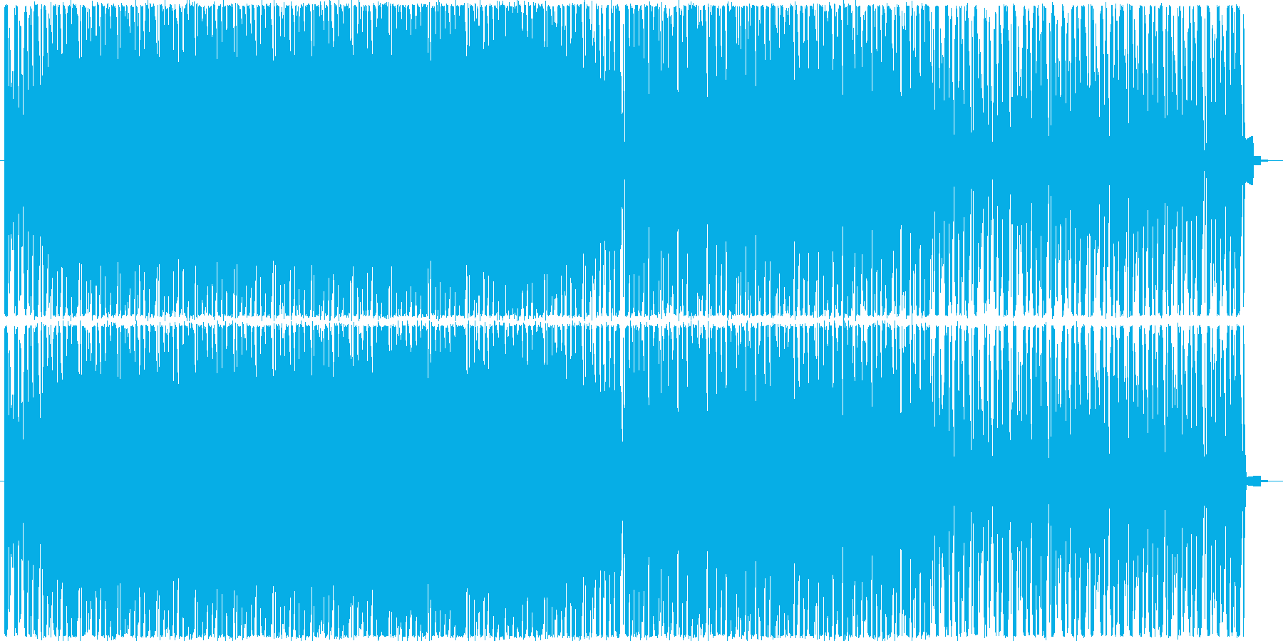 サイレン音を使用したループ音源の再生済みの波形