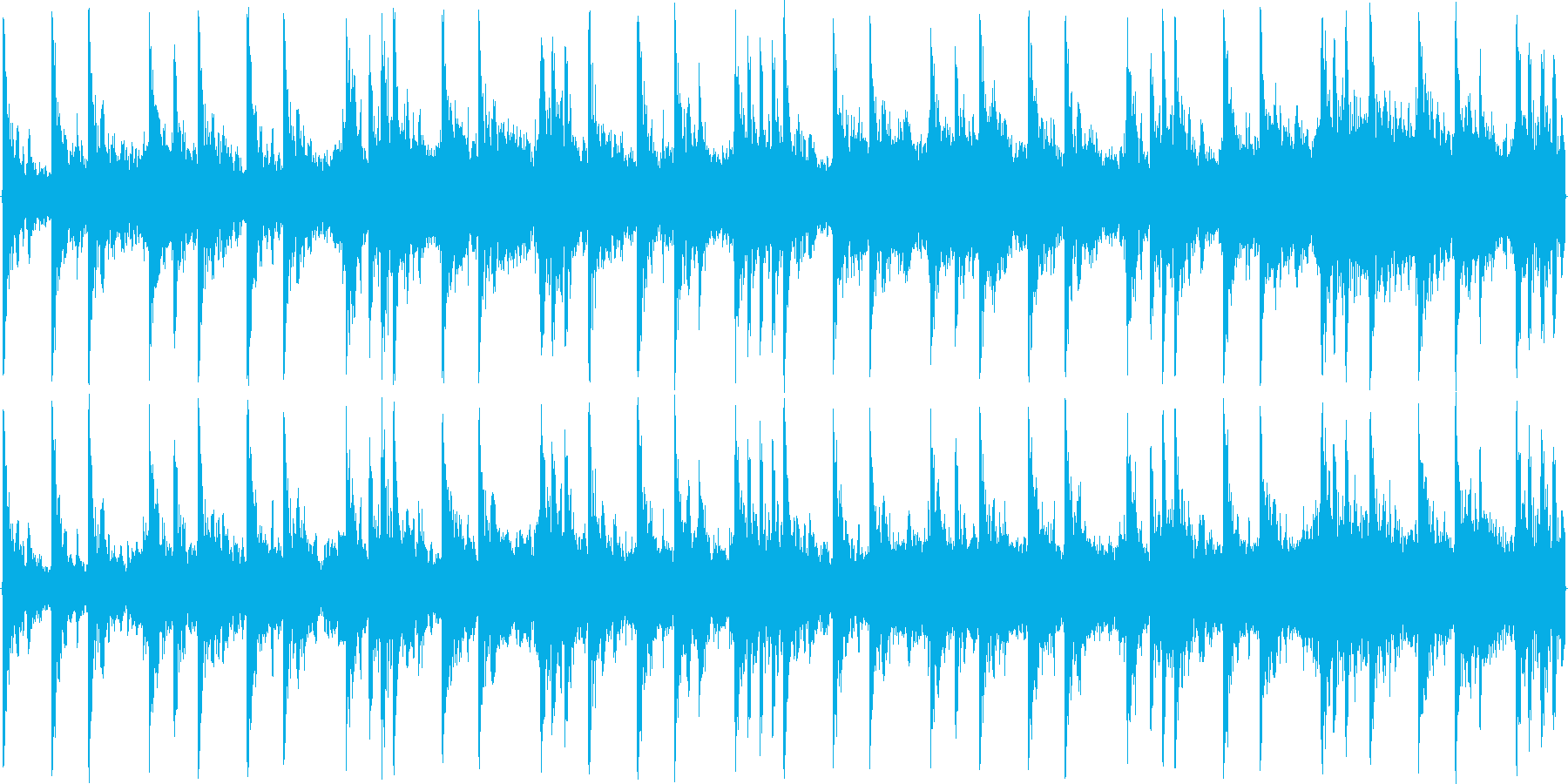 ハウスのリズムを強調した楽曲です。の再生済みの波形