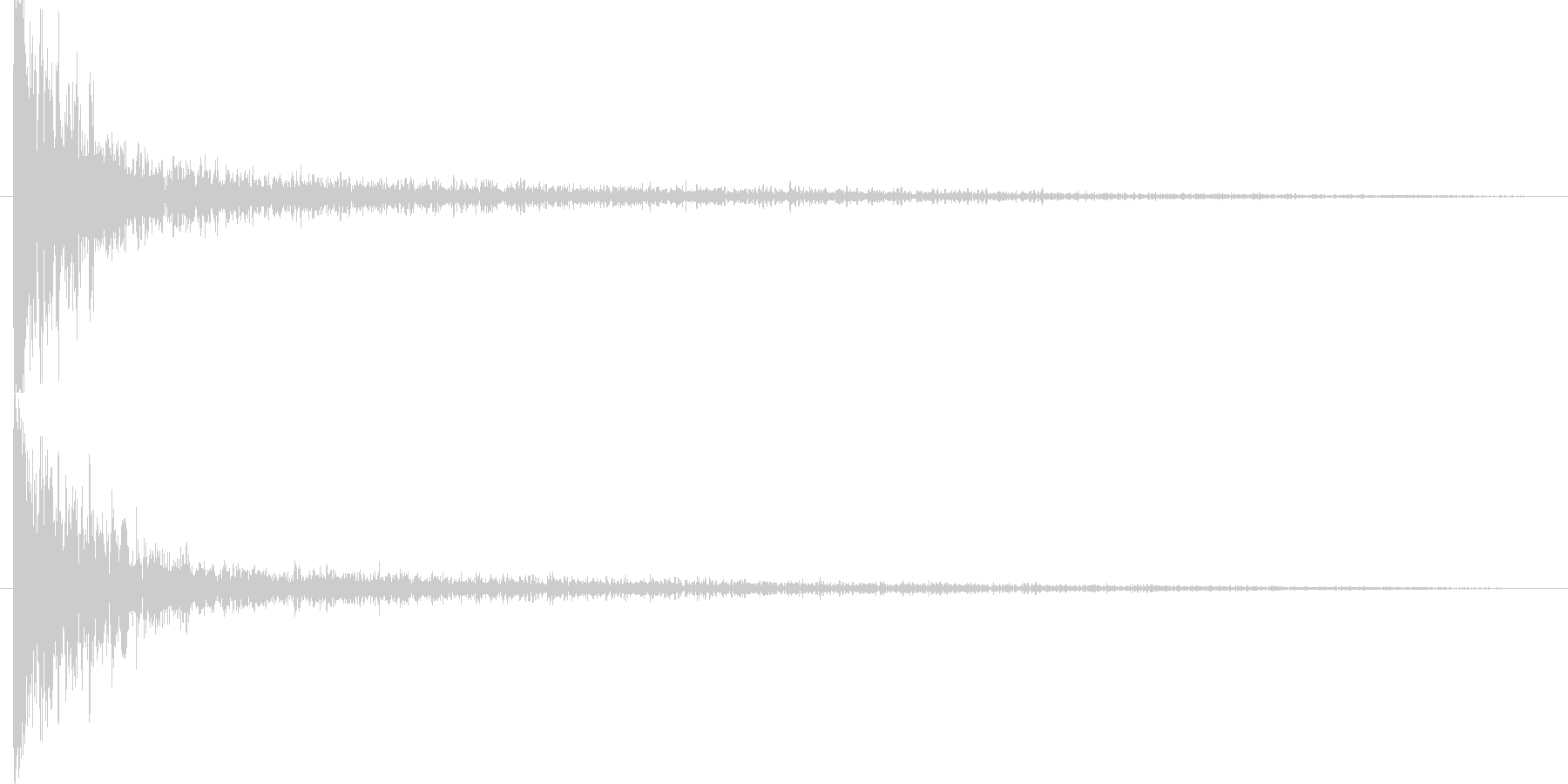 衝突音の後に破片のような余韻の未再生の波形