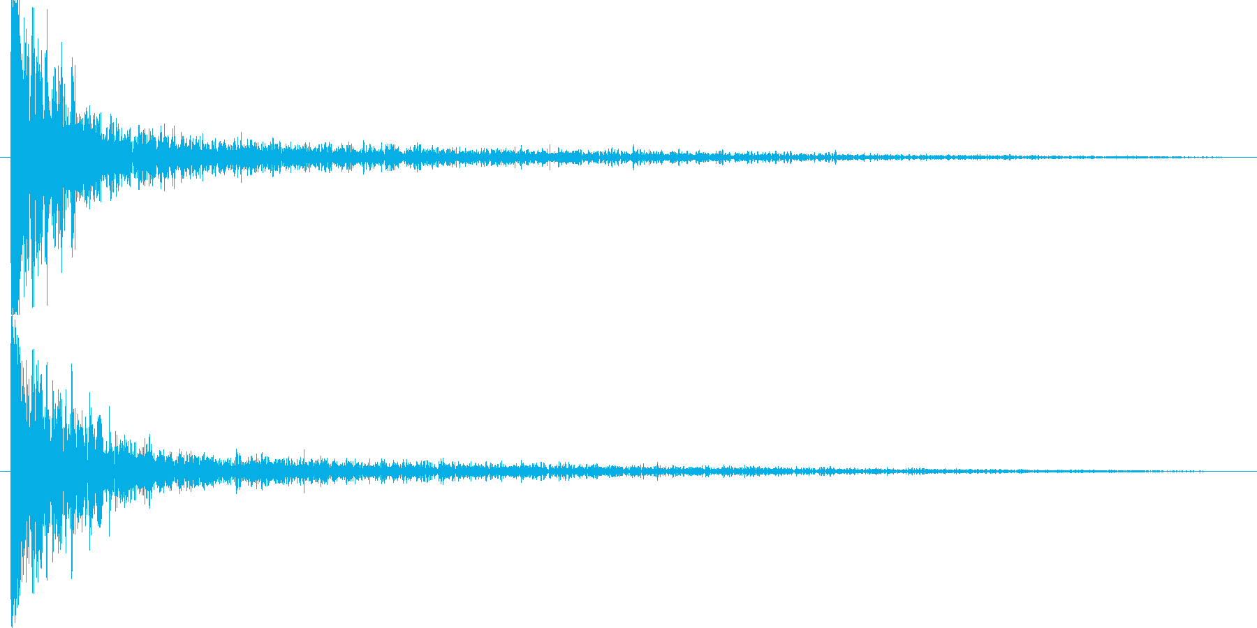 衝突音の後に破片のような余韻の再生済みの波形