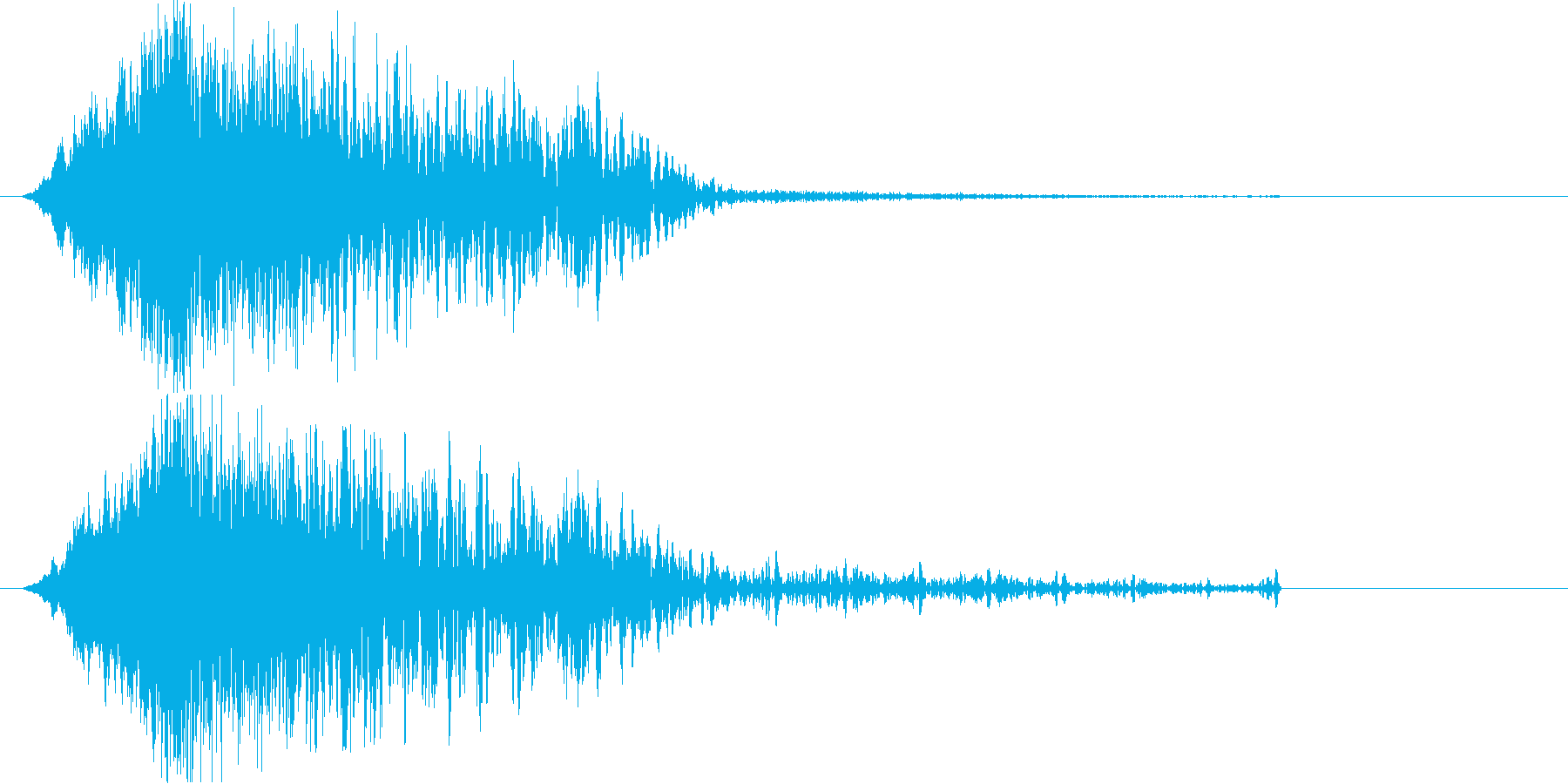 低音の衝突音 余韻長めの再生済みの波形