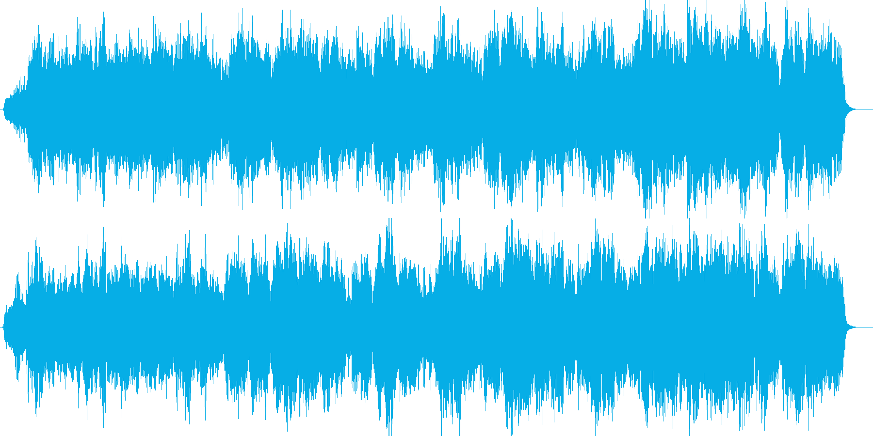 ゆったりとしたオーケストラ楽曲の再生済みの波形