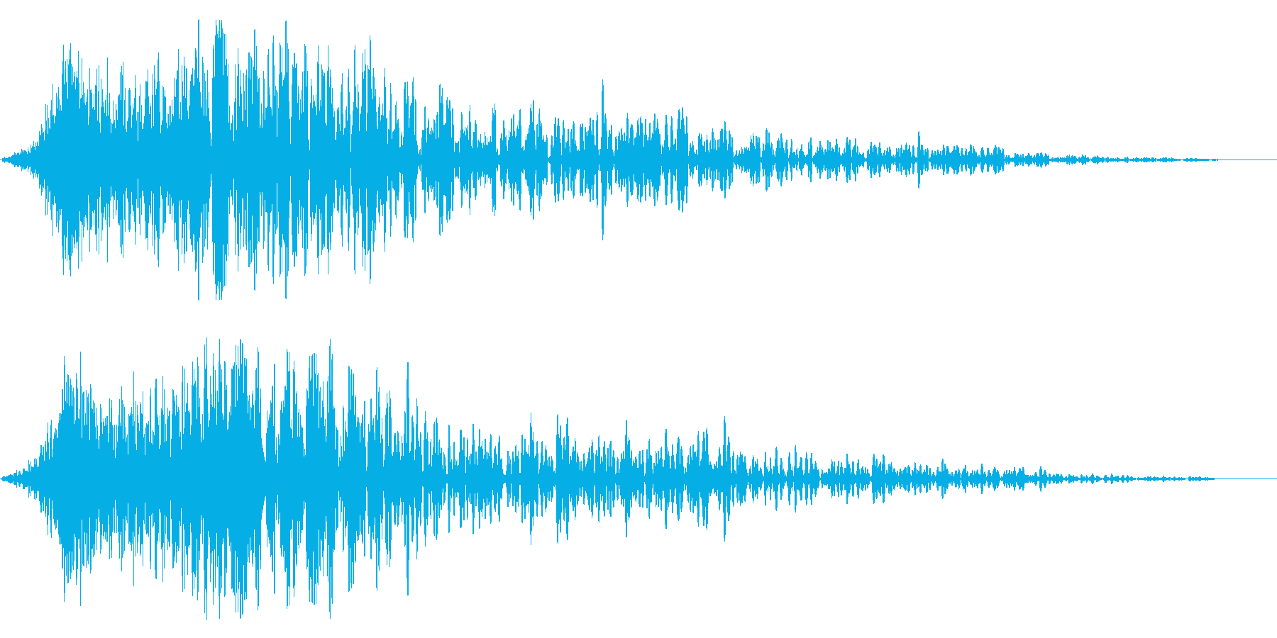 インパクト音(衝撃、突風のイメージ)の再生済みの波形