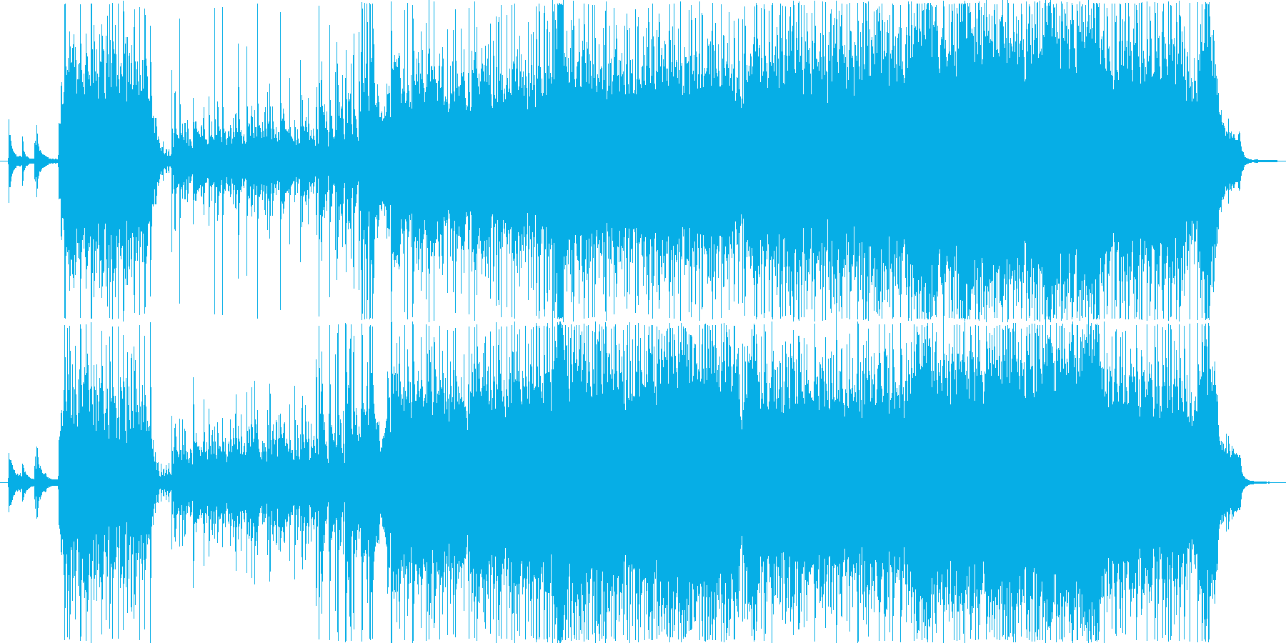 琴などの和楽器と現代的なリズムの戦闘曲の再生済みの波形