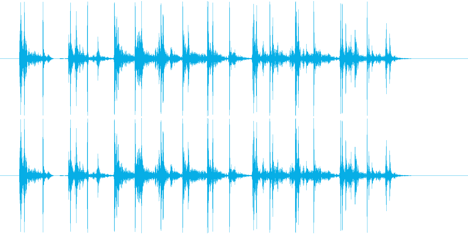激しいタイピング音(カタカタ)の再生済みの波形
