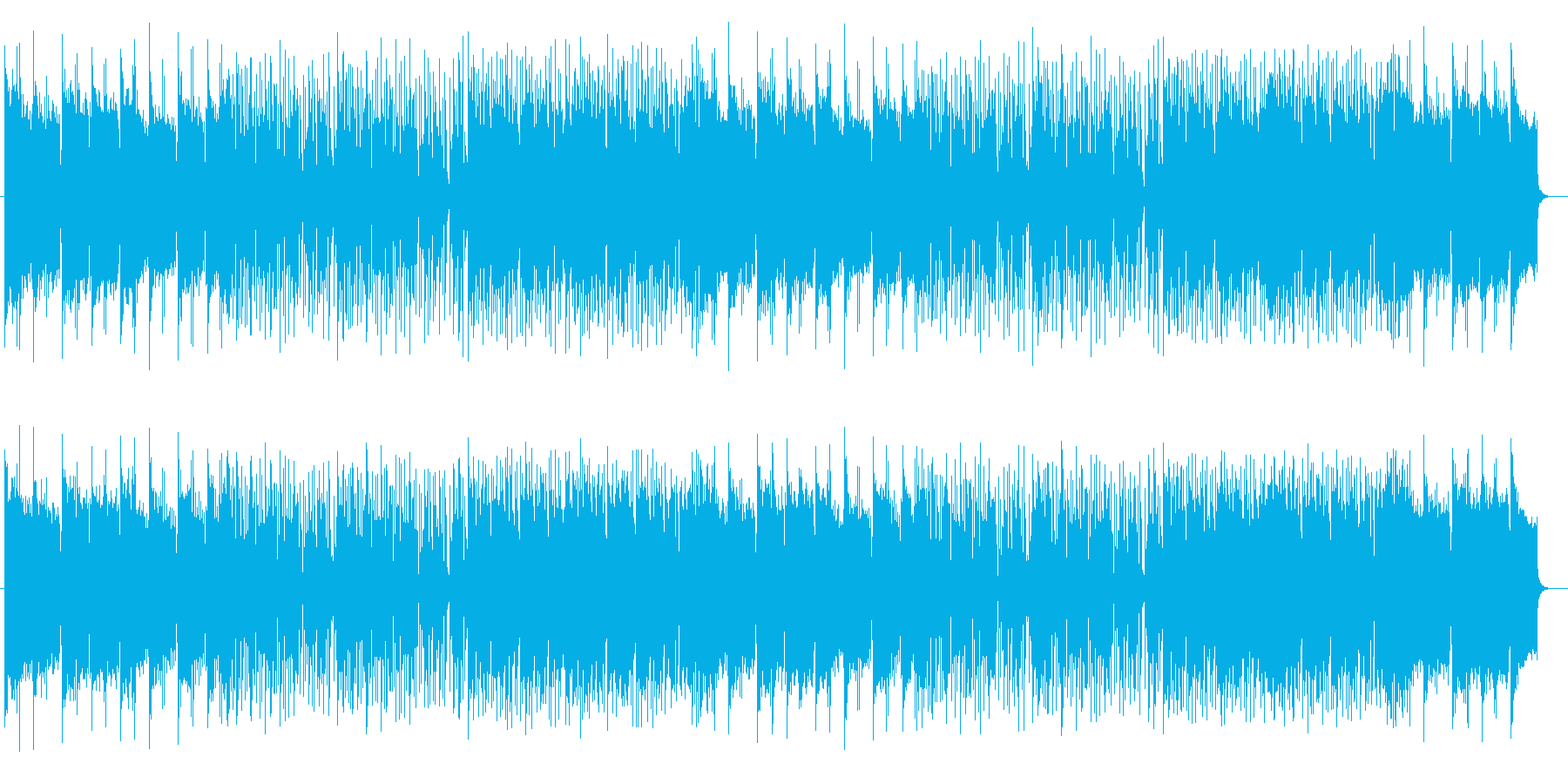 広がりのある明るい前向きな曲の再生済みの波形