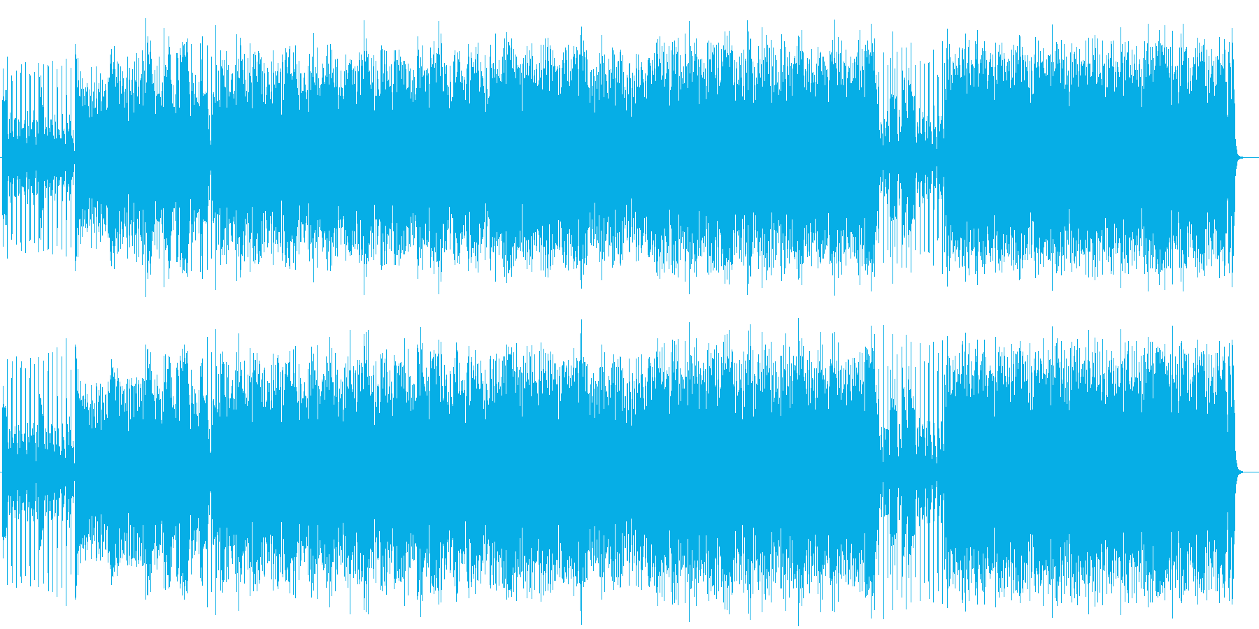 変則ビートの小気味好いドラムンベースの曲の再生済みの波形