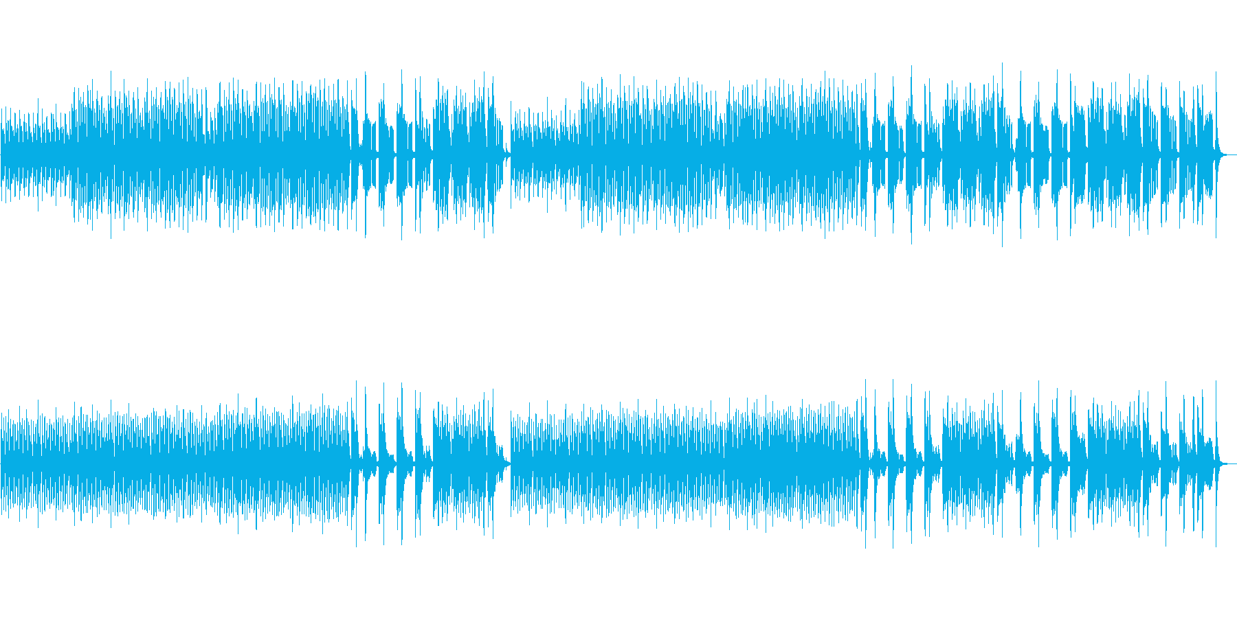 アップテンポでかわいいドタバタした曲ですの再生済みの波形