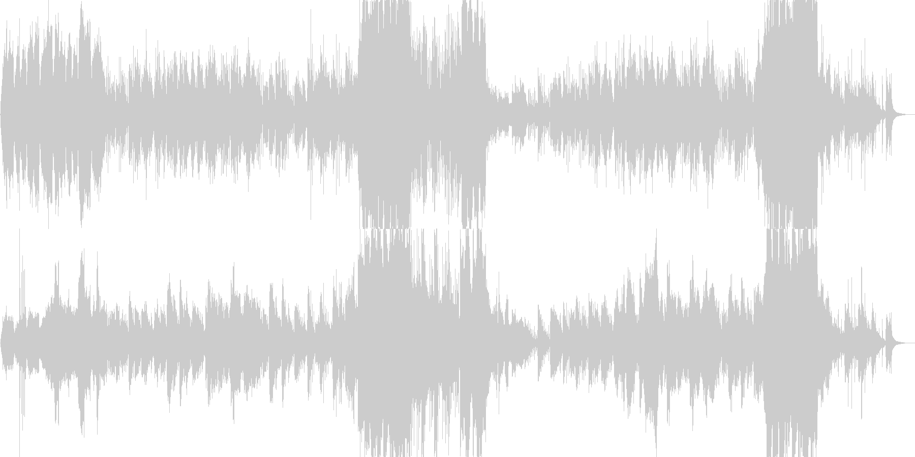 森や水の透明感を感じるキラキラとした音楽の未再生の波形