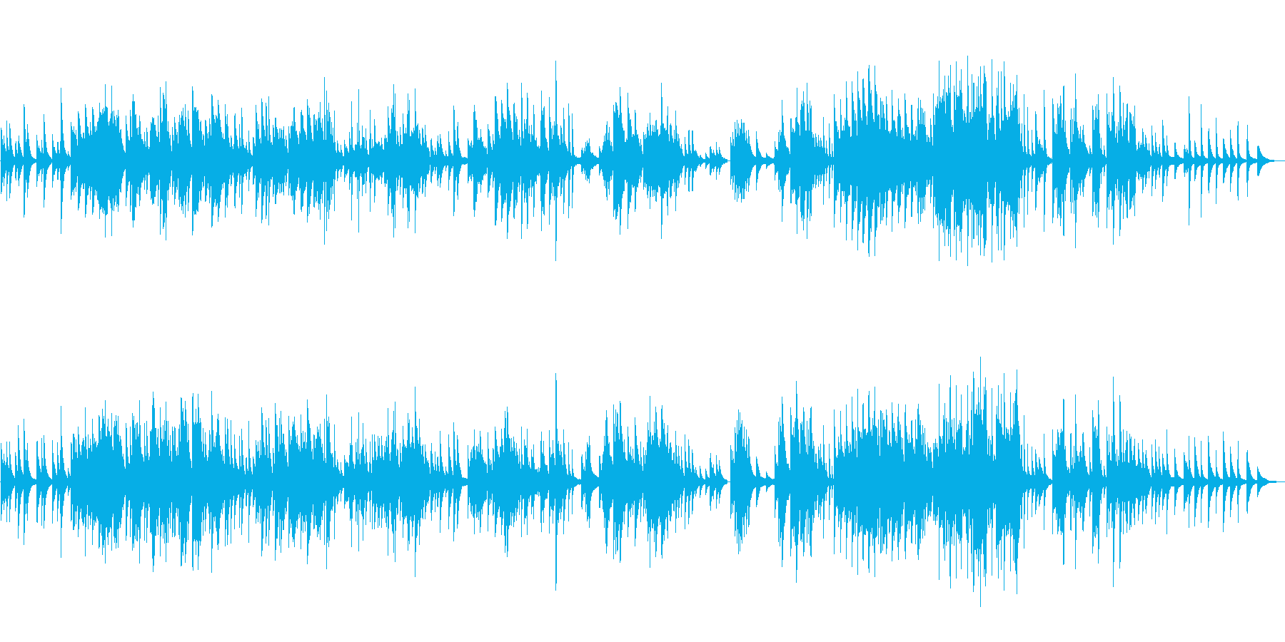 ピアノソロ楽曲です。24bit,48k…の再生済みの波形