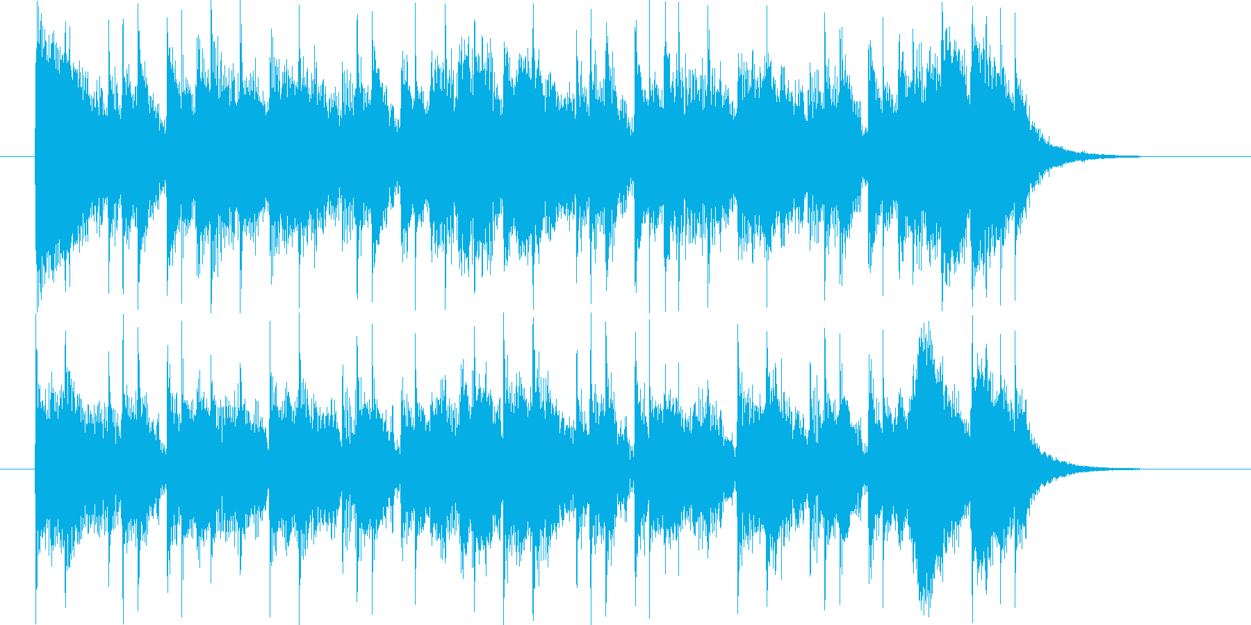 疾走感のある爽やかなシンセサイザーの曲の再生済みの波形