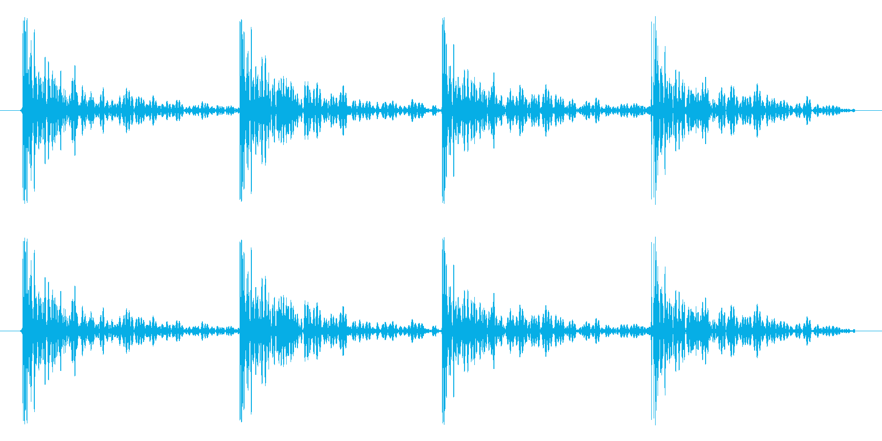 ドアをノックした時の音(木の扉です)の再生済みの波形