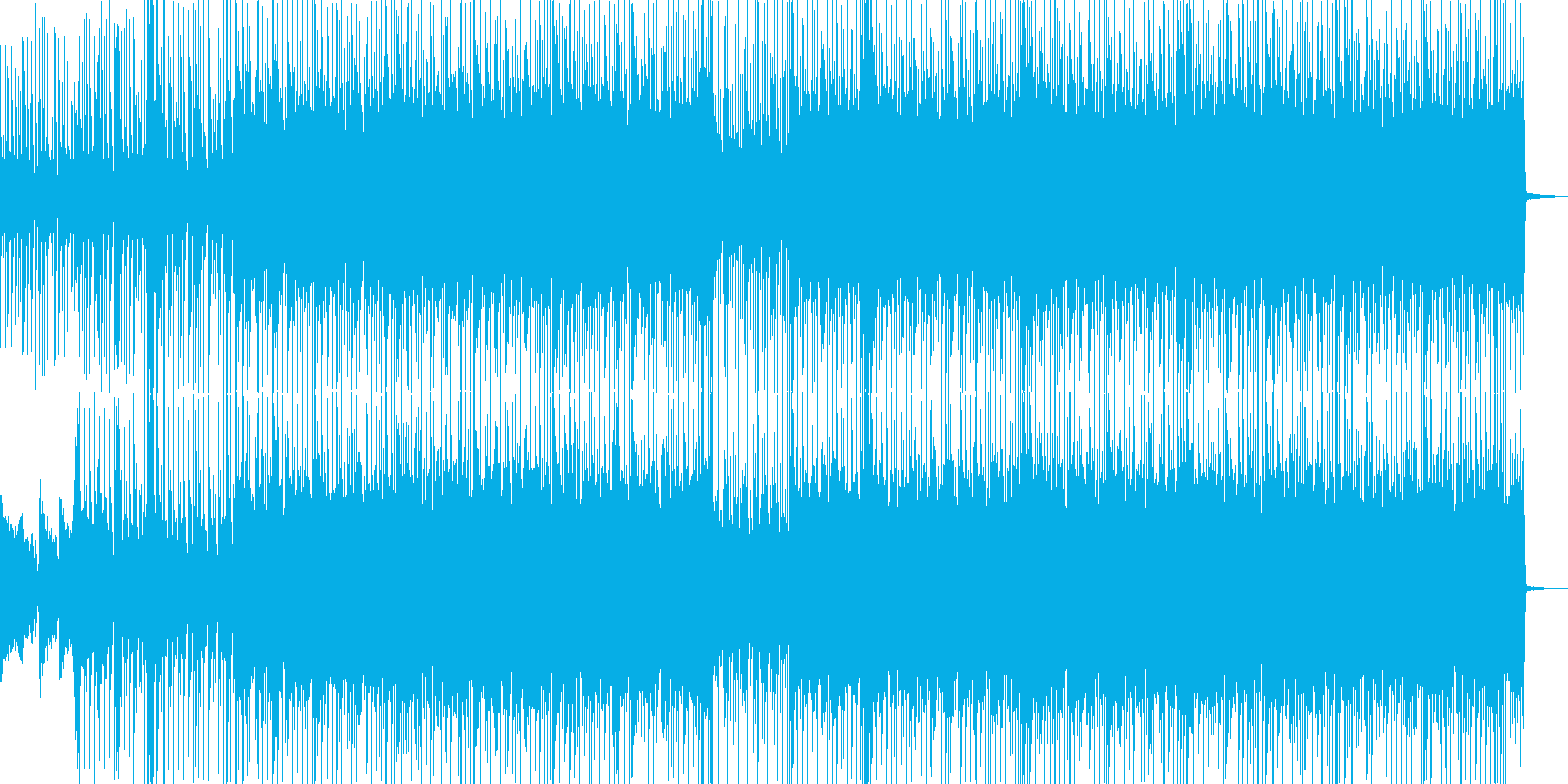 明るく弾ける感じのBGMの再生済みの波形