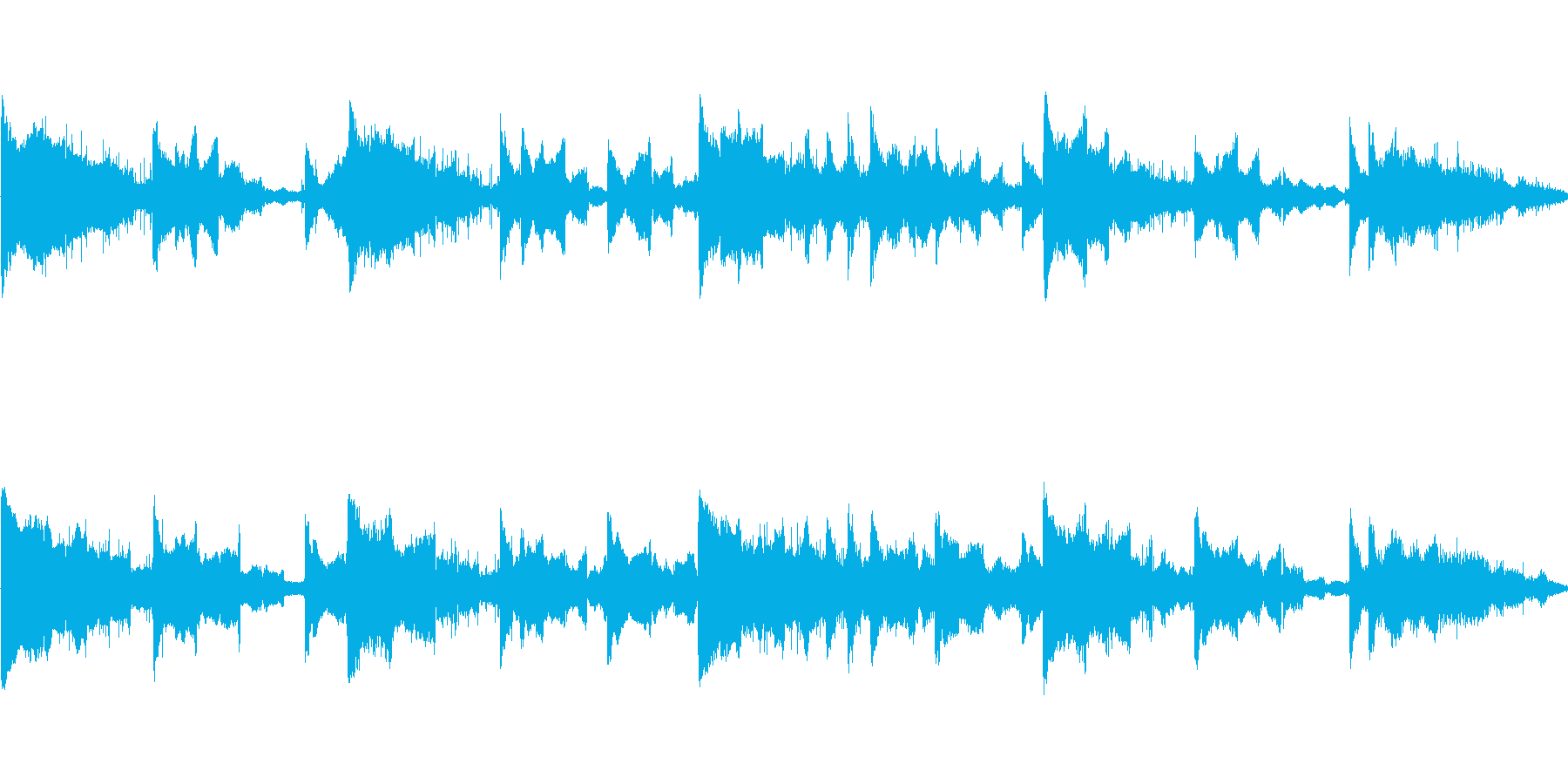 オリエンタルな楽器の幻想的な曲の再生済みの波形