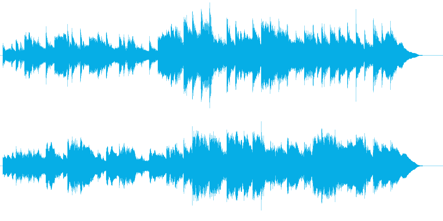 悲しくも華やかなピアノ曲の再生済みの波形
