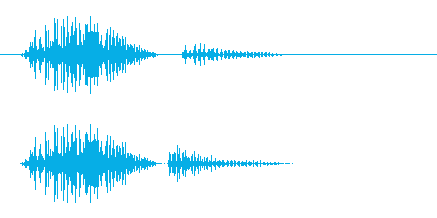 空気が抜けたような音の再生済みの波形