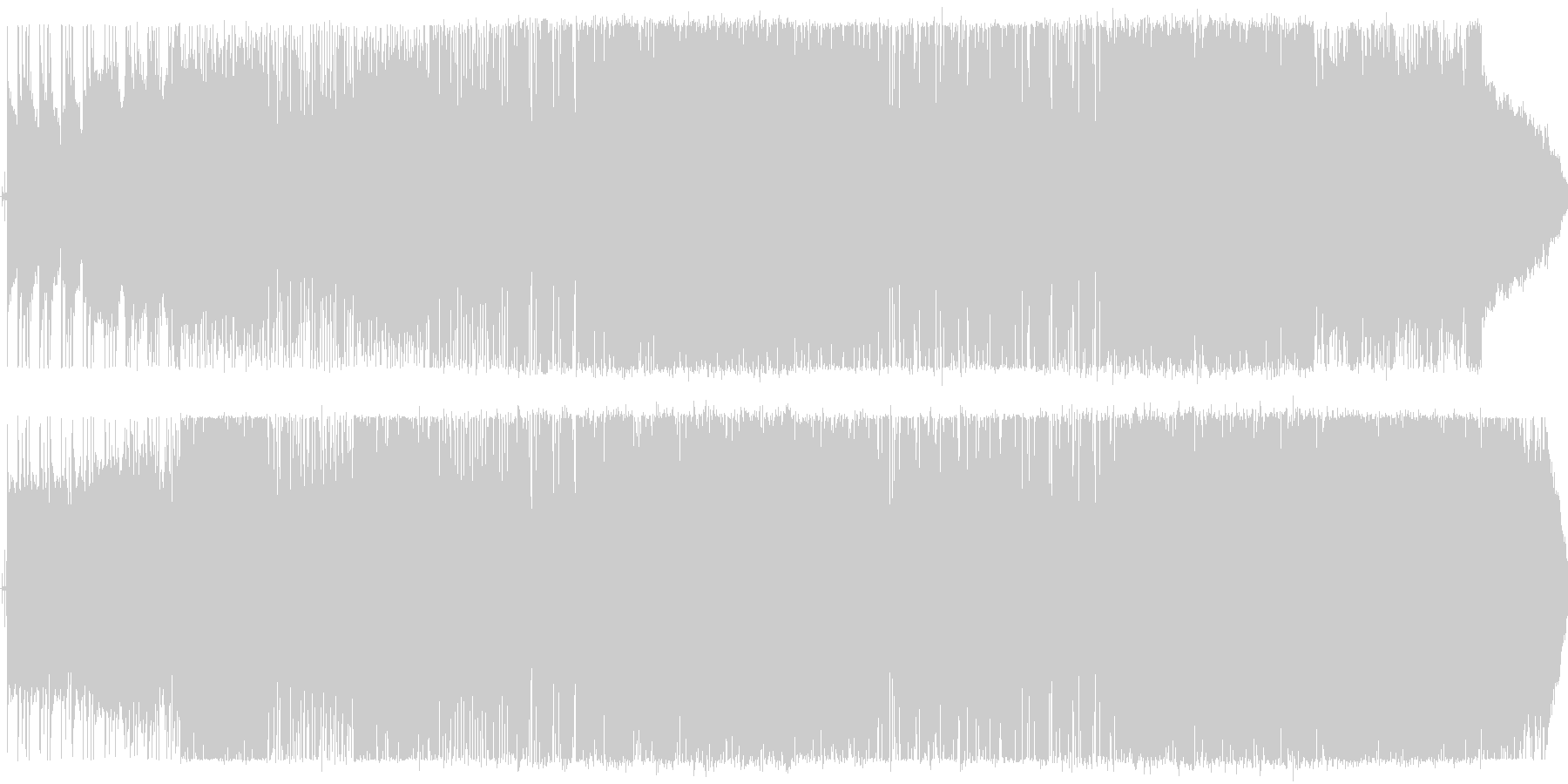 切ないピアノ、轟音のギターが特徴的な楽曲の未再生の波形