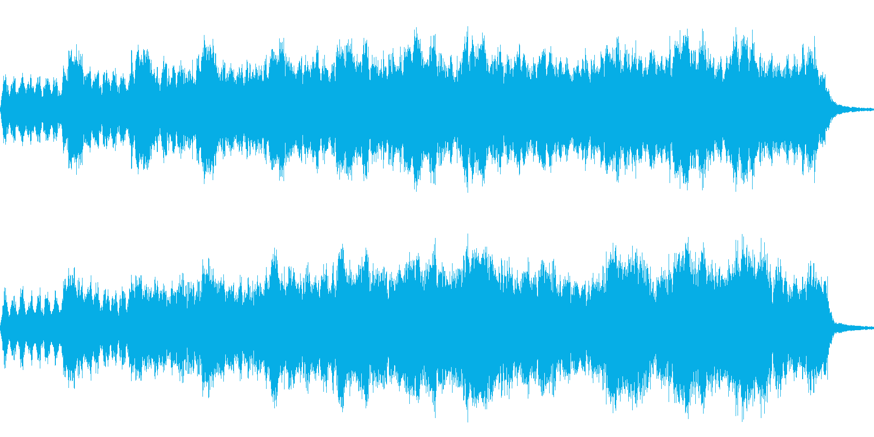 幻想的なシンセサイザー曲の再生済みの波形
