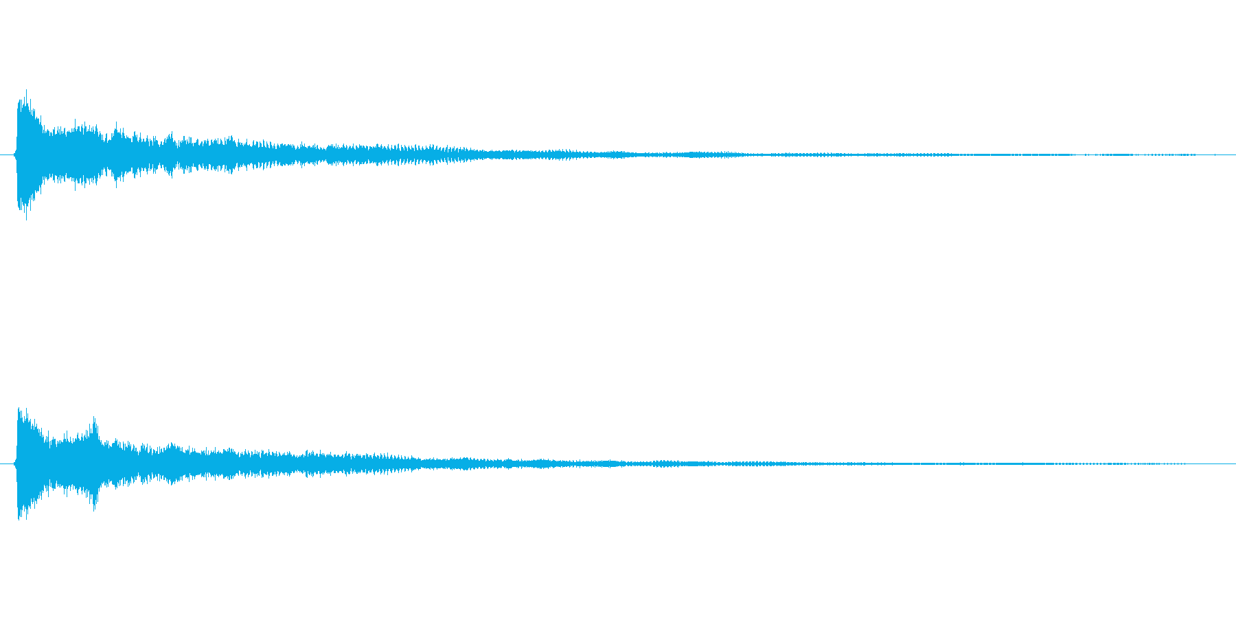 美しいベルのような効果音(ボタン、通知)の再生済みの波形