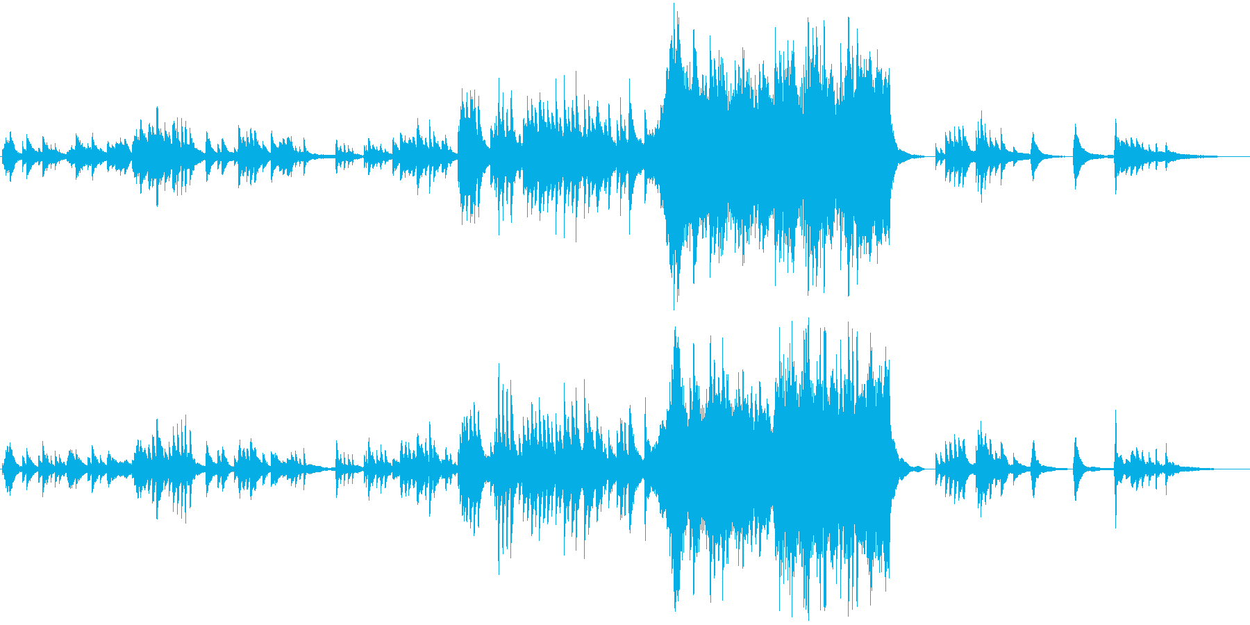 感動的なピアノバラード曲の再生済みの波形