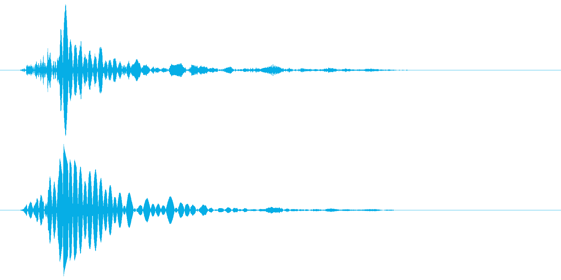 ドンという低いエアー音の再生済みの波形