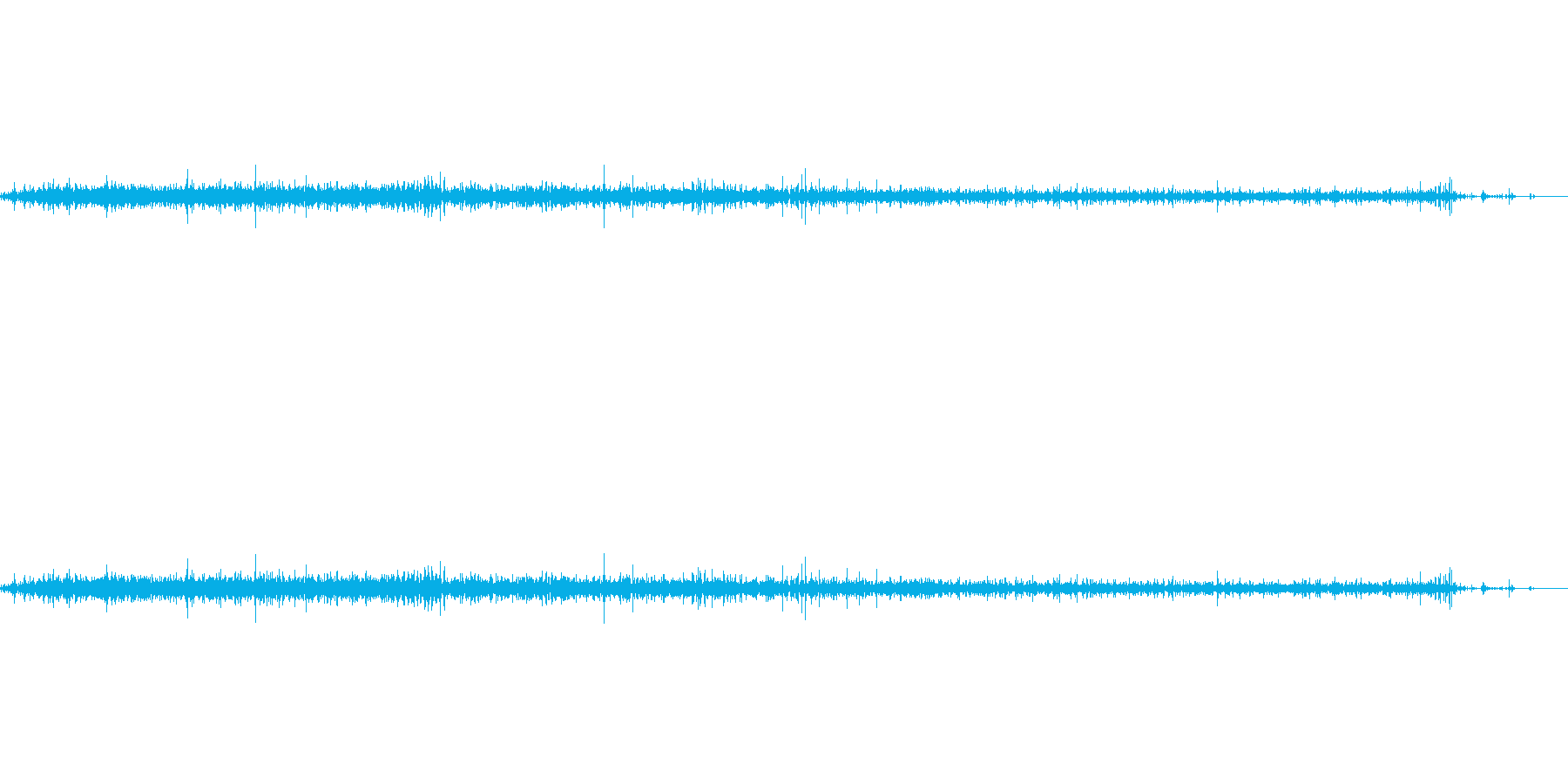 グラスに水を注ぐ音の再生済みの波形
