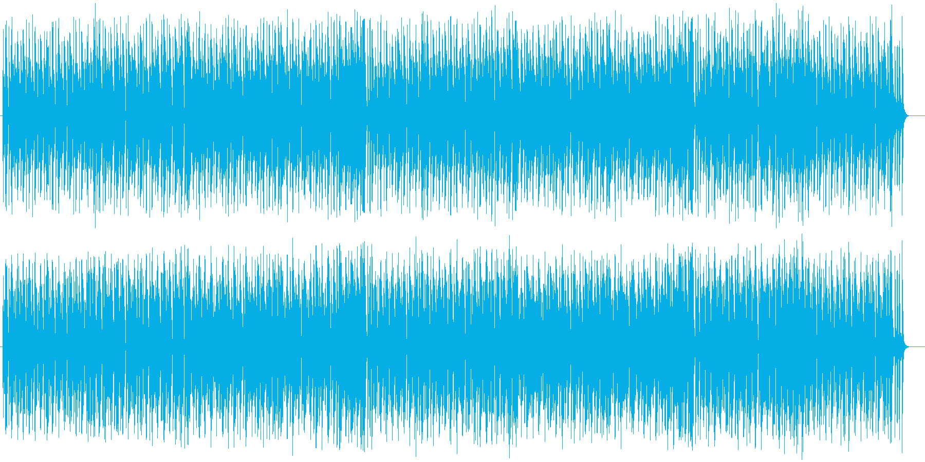 明るくうきうきするシンセサイザーの曲の再生済みの波形