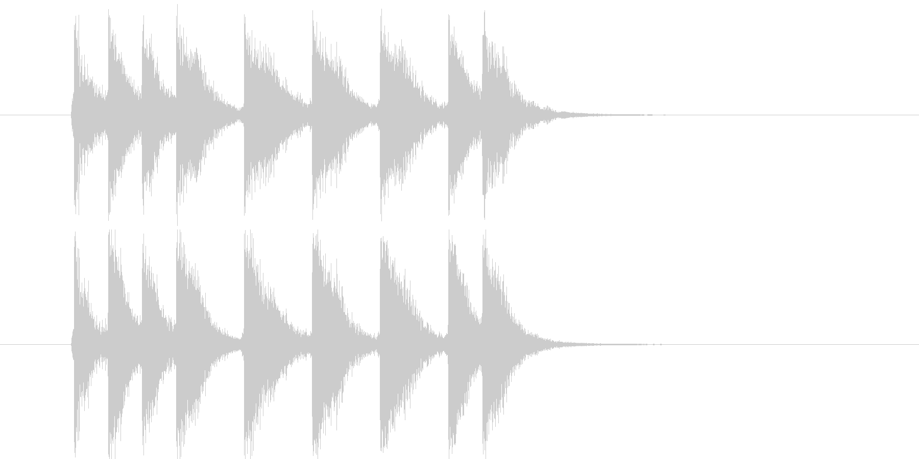 アタック音が元気な短い効果音の未再生の波形