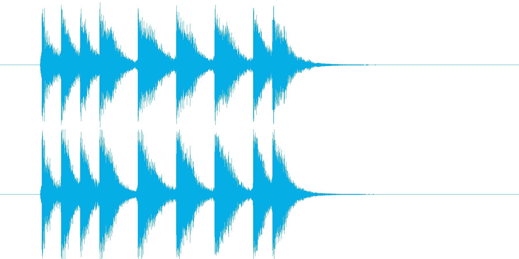 アタック音が元気な短い効果音の再生済みの波形