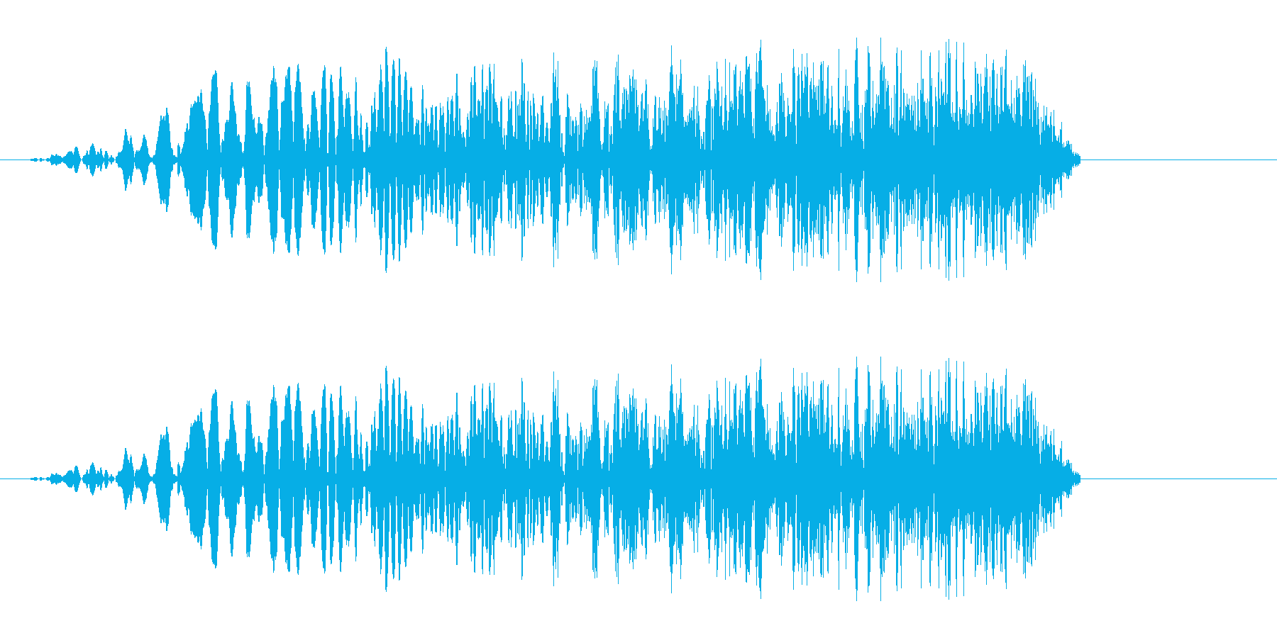 フュンという風切り音の再生済みの波形