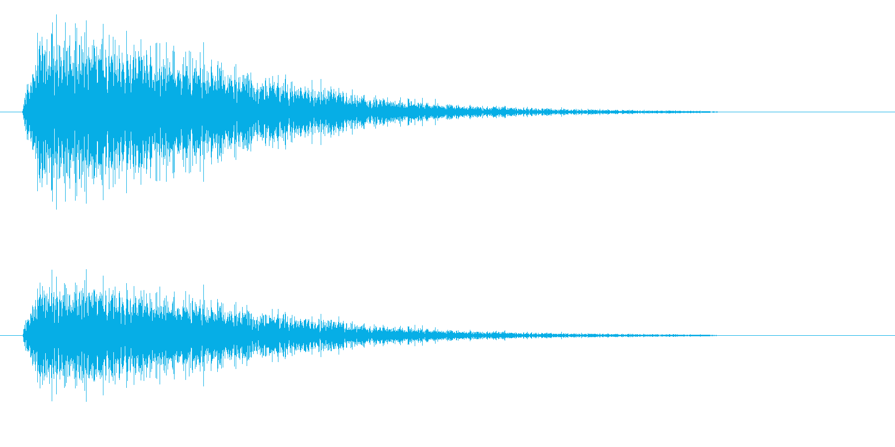 ジンというシンバルの高い音の再生済みの波形