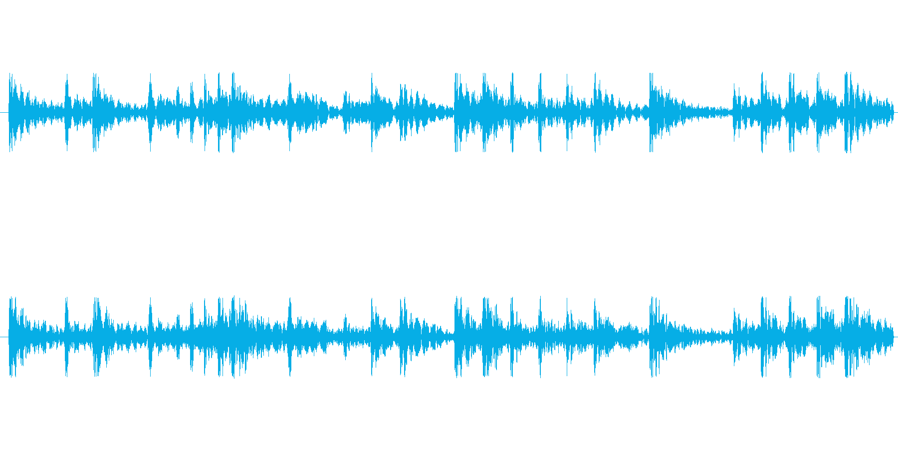 和太鼓リズムのみ音源のリバーブあり音源…の再生済みの波形