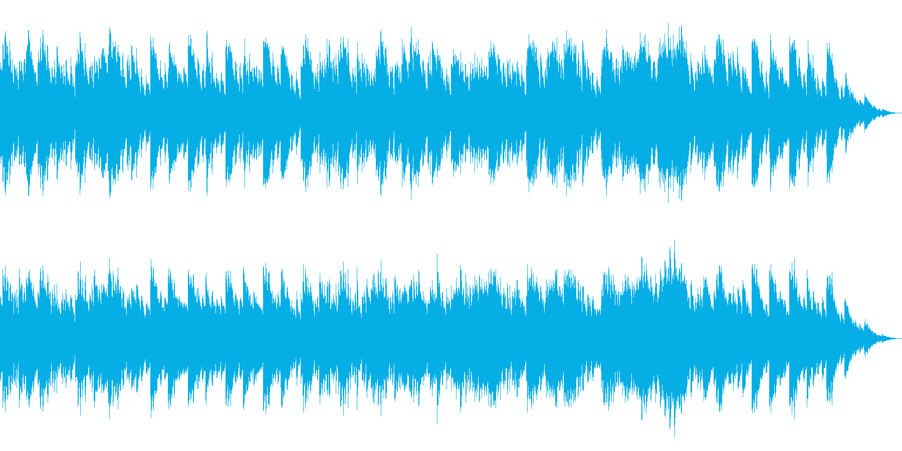 ゆったりと幻想的なピアノソロ曲の再生済みの波形