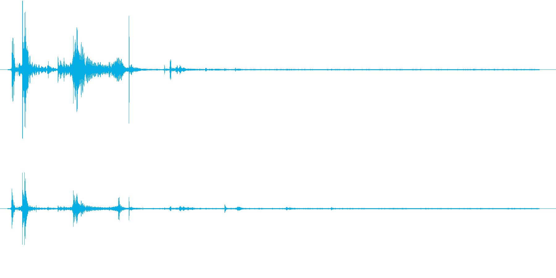 同一音をエフェクト加工したクリック音で…の再生済みの波形