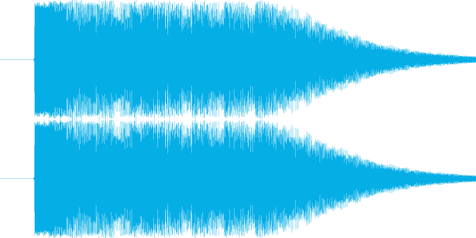 機械音のチャイムのジングルですの再生済みの波形