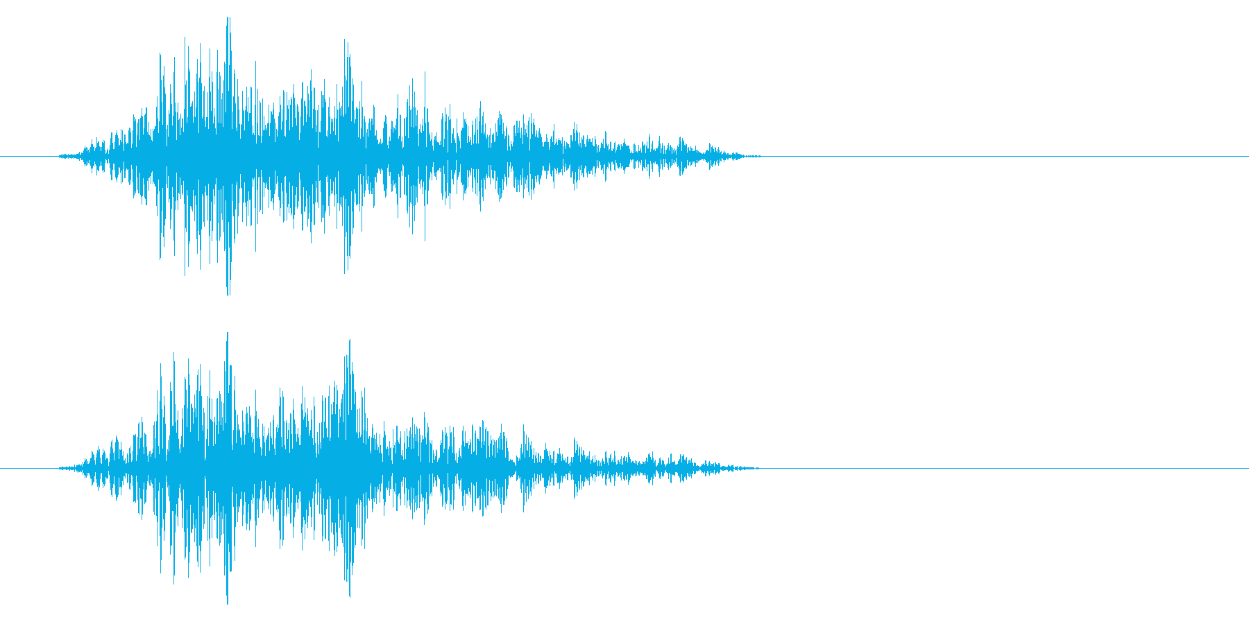 シュパっ、という風を切る効果音の再生済みの波形